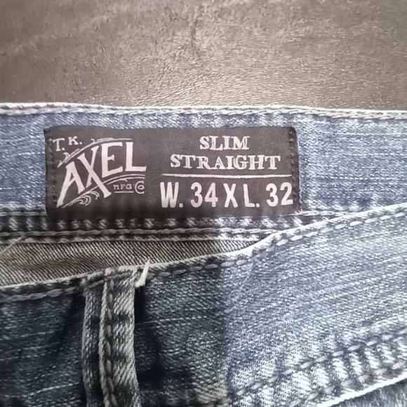 T.K.Axel Men's Slim Straight Leg Jeans Size 34x32 - Picture 2 of 7